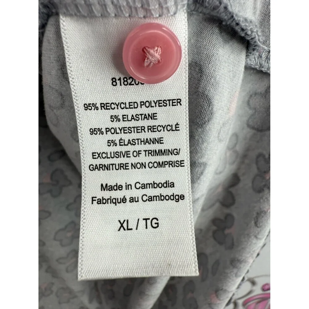 kate spade tee Gray Short Sleeve Button-Up Top with Black and Pink Floral Print